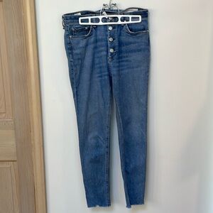 Rag & Bone Women's jeans Blue Nina High Rise Button Fly Skinny